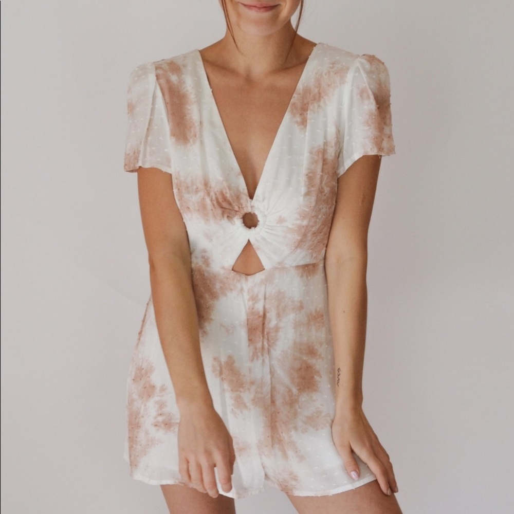 Tie-dye romper with "O" ring